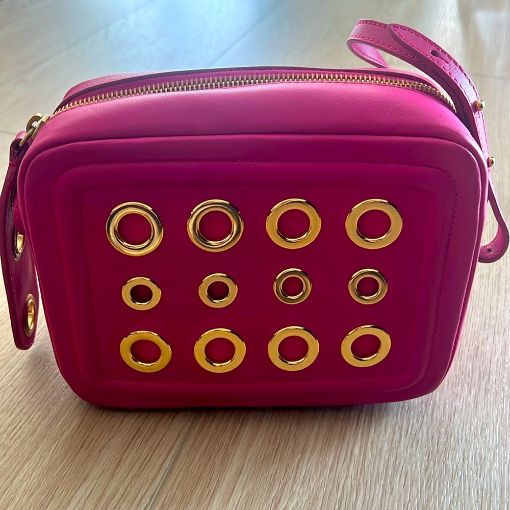 Moschino Pink Leather Crossbody Camera Bag